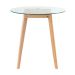 Mesa redonda jantar cozinha com tampo de vidro 70 cm + 3 cadeiras estofadas Leda Vermelho