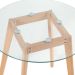 Mesa redonda jantar cozinha com tampo de vidro 70 cm + 3 cadeiras estofadas Leda Vermelho