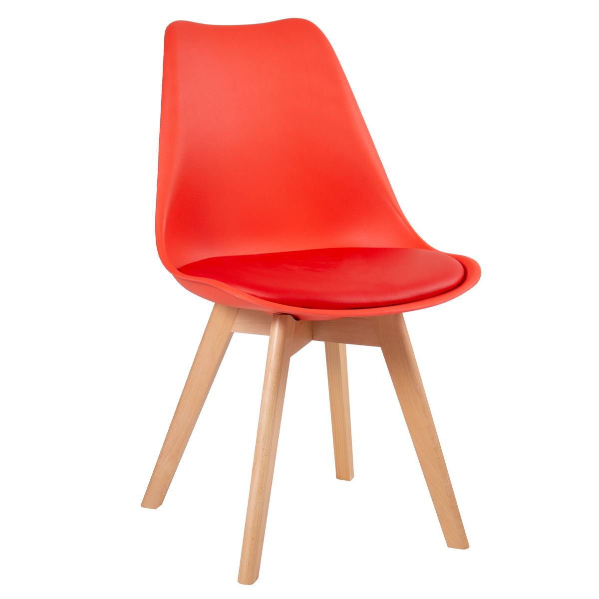Mesa redonda jantar cozinha com tampo de vidro 70 cm + 3 cadeiras estofadas Leda Vermelho