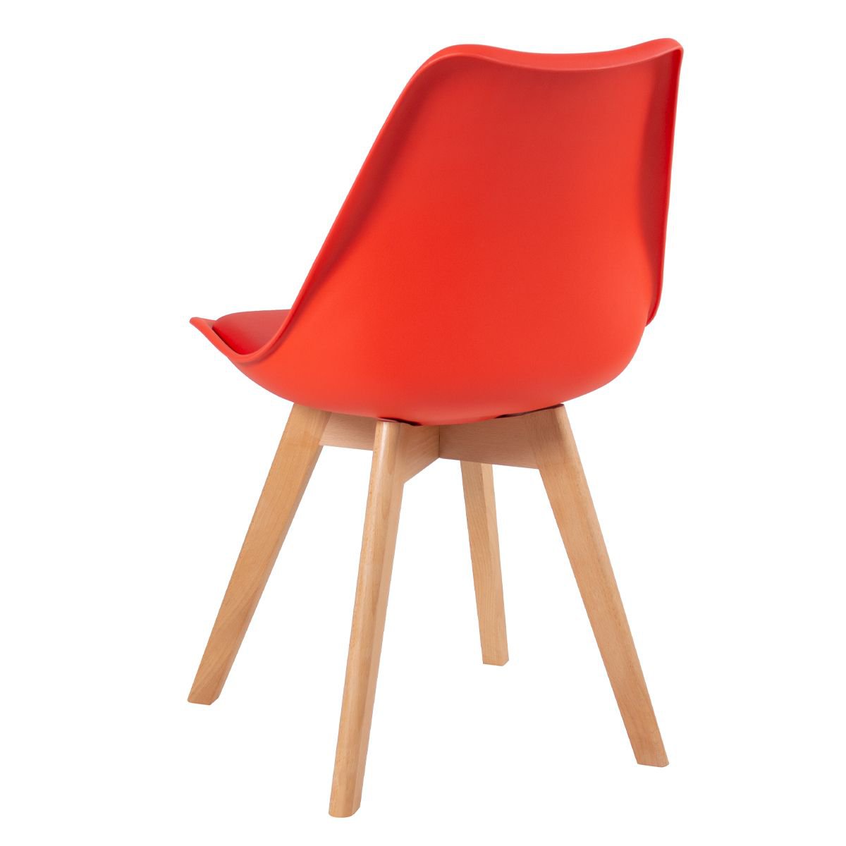 Mesa redonda jantar cozinha com tampo de vidro 70 cm + 3 cadeiras estofadas Leda Vermelho