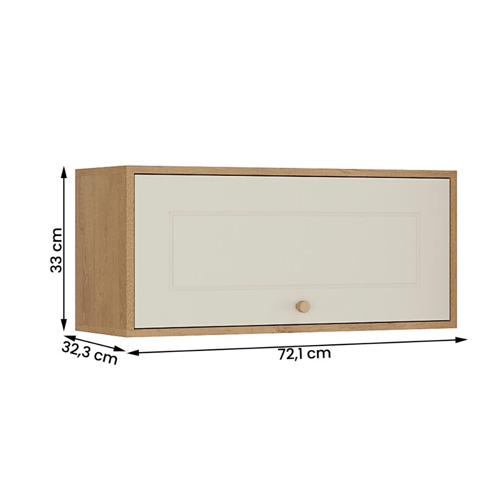 Aéreo Geladeira Tunísia 1 Porta Basculante 72cm Canelato/Off White
