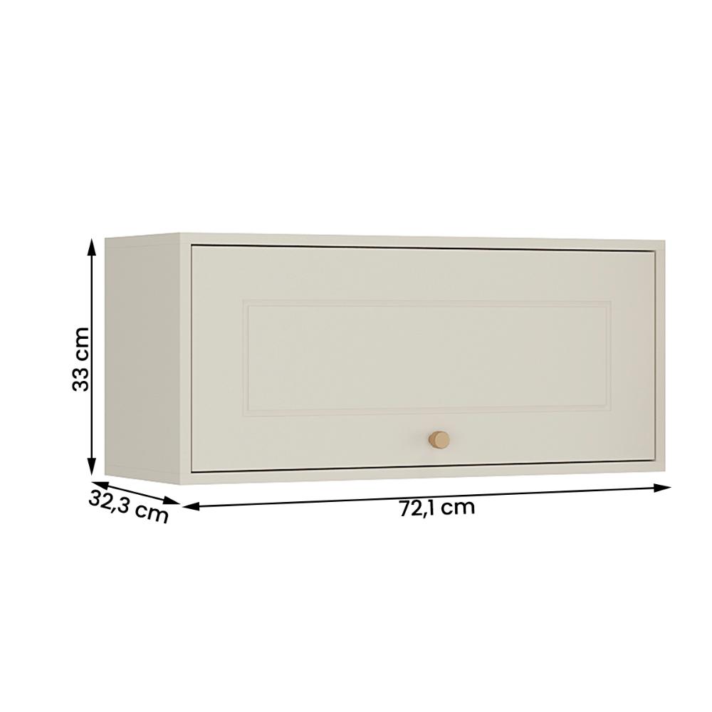 Aéreo Geladeira Tunísia 1 Porta Basculante 72cm Off White/Canelato