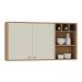 Aéreo Tunísia 120cm com Nicho 2 Portas e Prateleiras Canelato/Off White