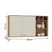 Aéreo Tunísia 120cm com Nicho 2 Portas e Prateleiras Canelato/Off White