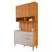 Aéreo com Balcão Painel Divina 120cm 4 Portas e 2 Gavetas Cinamomo/Off White