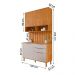 Aéreo com Balcão Painel Divina 120cm 4 Portas e 2 Gavetas Cinamomo/Off White