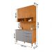 Aéreo com Balcão Painel Divina 120cm 4 Portas e 2 Gavetas Cinamomo/Platina
