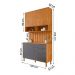 Aéreo com Balcão Painel Divina 120cm 4 Portas e 2 Gavetas Cinamomo/Titanium