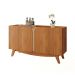 Aparador Buffet Cerrado Sala de Estar com 4 Portas Cinamomo/Off White