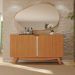 Aparador Buffet Cerrado Sala de Estar com 4 Portas Cinamomo/Off White