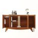 Aparador Buffet Cerrado Sala de Estar com 4 Portas Cinamomo/Off White