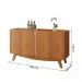 Aparador Buffet Cerrado Sala de Estar com 4 Portas Cinamomo/Off White