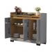 Aparador Buffet Sala Lorde 3 Portas Onix/Mel