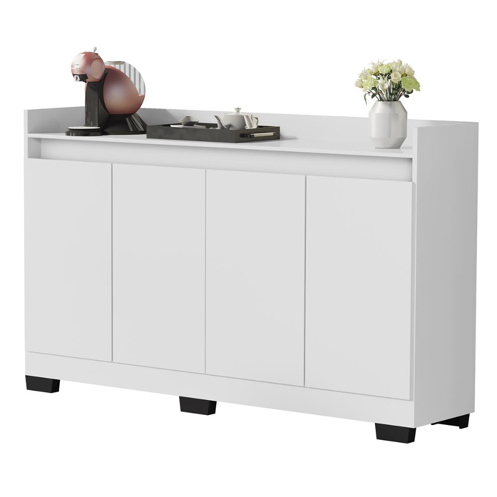 Aparador Buffet Sala Lorde 4 Portas Branco