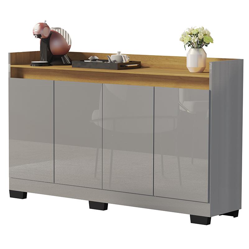Aparador Buffet Sala Lorde 4 Portas Onix/Mel