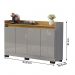 Aparador Buffet Sala Lorde 4 Portas Onix/Mel