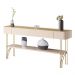 Aparador Buffet Vivant com Pés em Aço Off White/Champanhe
