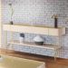 Aparador Buffet Vivant com Pés em Aço Off White/Champanhe