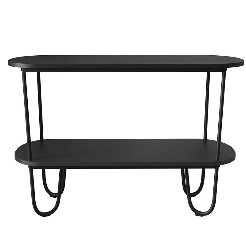 Aparador Requinte Pés de Aço Tubular 120 cm  Preto/Preto