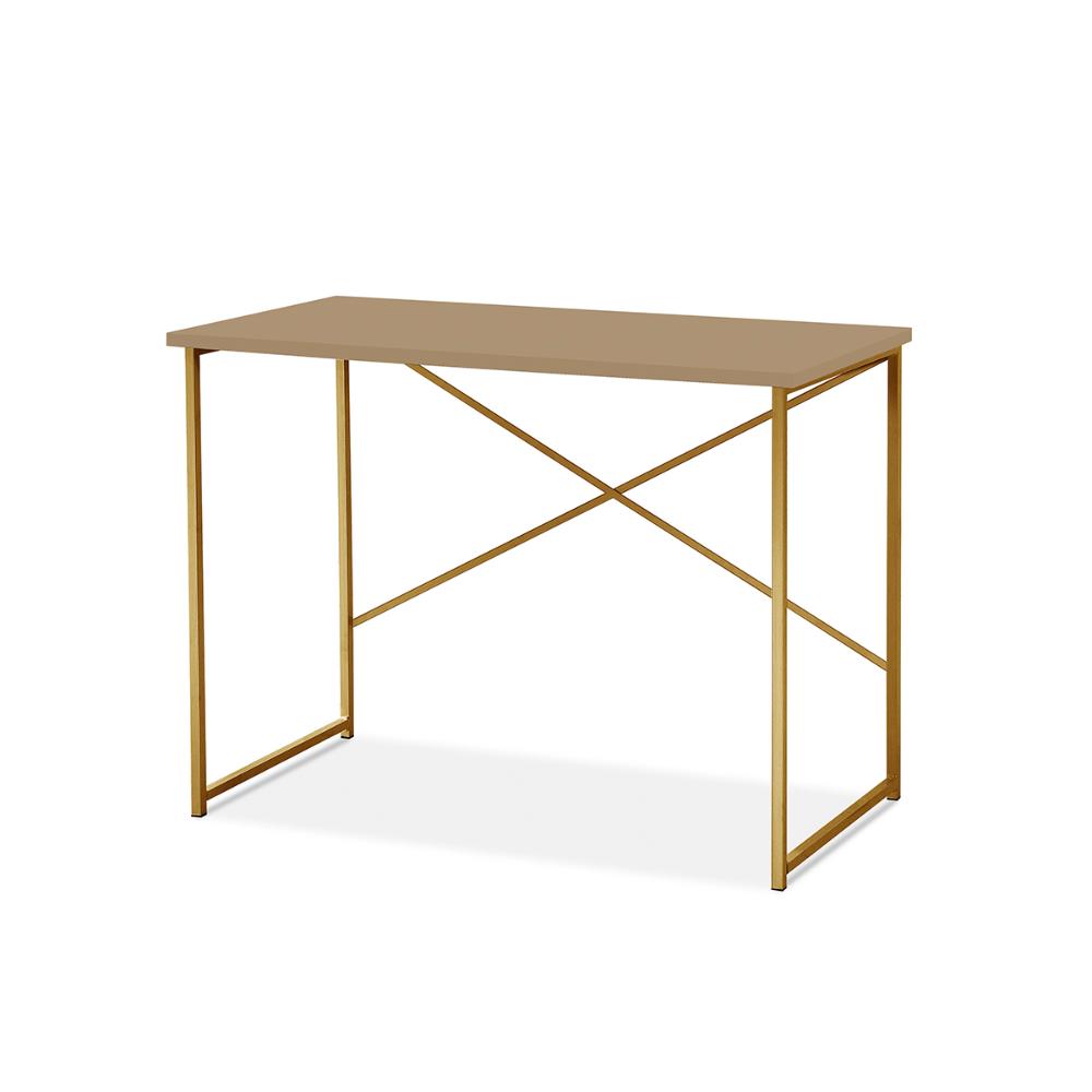 Aparador Steel 90 cm Estilo Industrial com Pés em Aço Dourado/Fendi