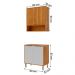 Armário Aéreo com Balcão Divina 80 cm Para Cozinha 4 Portas Cinamomo/Branco
