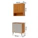 Armário Aéreo com Balcão Divina 80 cm Para Cozinha 4 Portas Cinamomo/Off White