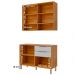 Armario Aereo com Balcão Divina 120cm com 4 Portas 2 Gavetas Cinamomo/Branco