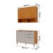 Armario Aereo com Balcão Divina 120cm com 4 Portas 2 Gavetas Cinamomo/Off White
