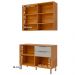 Armario Aereo com Balcão Divina 120cm com 4 Portas 2 Gavetas Cinamomo/Off White