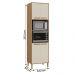 Armario Cozinha Paneleiro Munique com 4 Portas  Canelato/Off White