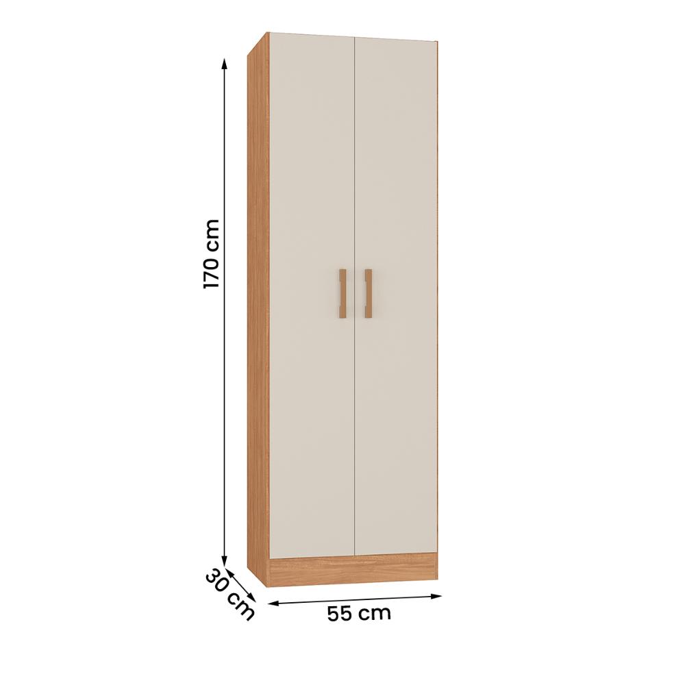 Armario Multiuso Bahamas com 2 Portas Canelato/Off White