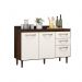 Balcão Doce 118cm com 02 Portas e 03 Gavetas Amendoa Rustico/Off White