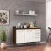 Balcão Doce 118cm com 02 Portas e 03 Gavetas Amendoa Rustico/Off White