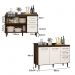 Balcão Doce 118cm com 02 Portas e 03 Gavetas Amendoa Rustico/Off White