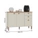 Balcão de Cozinha Tunísia com Tampo 3 Portas e 2 Gavetas Off White/Canelato