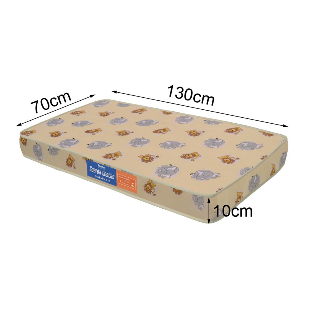 Berço Biscoito com Cômoda 6 Gavetas e Colchão Incluso Branco Acetinado/Nature