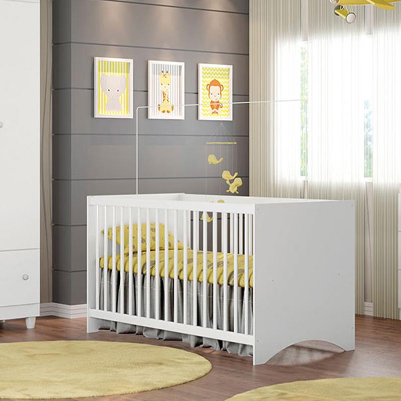Berço Gutti Com Suporte Regulagem de Altura e Colchão 130x60 Branco