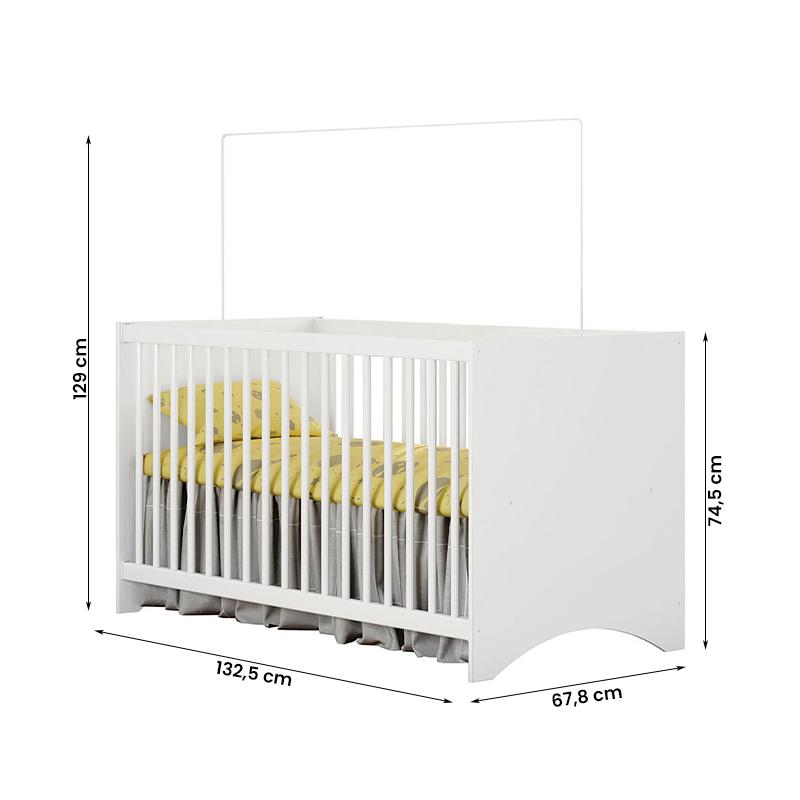 Berço Gutti Com Suporte Regulagem de Altura e Colchão 130x60 Branco