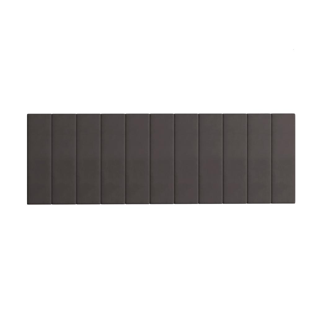Cabeceira Modulada Mali Queen Estofada Auto Adesiva Marrom