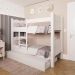 Cama Beliche Quarto Solteiro Madri Com Auxiliar  Branco