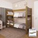 Cama Quarto Beliche Madri com Colchão Amendoa