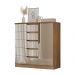 Comoda Paris Quarto Com 5 Gavetas e 1 Porta Acacia/Reflecta