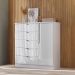 Comoda Paris Quarto Com 5 Gavetas e 1 Porta Branco