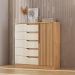 Comoda Paris Quarto Com 5 Gavetas e 1 Porta Canelato+3D Canelato/Off White