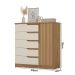Comoda Paris Quarto Com 5 Gavetas e 1 Porta Canelato+3D Canelato/Off White