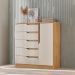 Comoda Paris Quarto Com 5 Gavetas e 1 Porta Canelato/Off White