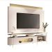 Conjunto Bancada Aria e Painel Nobre LED para TV até 85” Off White/Champanhe