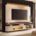 Conjunto Bancada Aria e Painel Nobre LED para TV até 85” Off White/Cinamomo