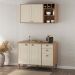 Conjunto Cozinha Tunísia 120cm 5 Portas com Aéreo e Balcão Canelato/Off White