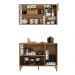 Conjunto Cozinha Tunísia 120cm 5 Portas com Aéreo e Balcão Canelato/Off White